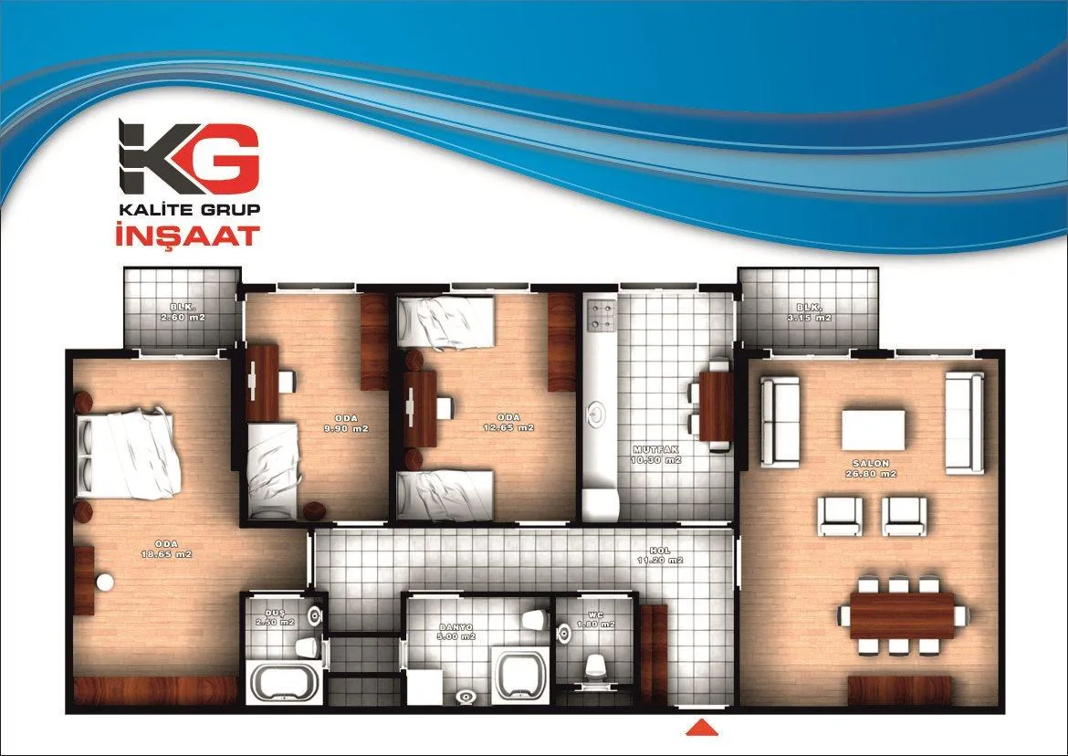 3+1 kat planı