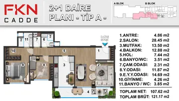 2+1 kat planı