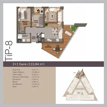 2+1 kat planı