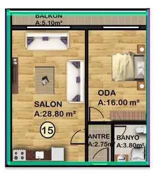 1+1 kat planı