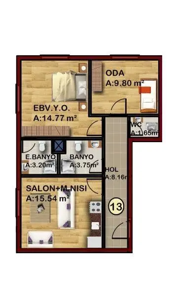 2+1 kat planı