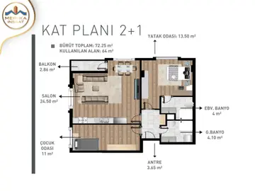 2+1 kat planı