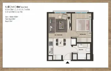 1+1 kat planı