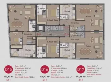 4+1 kat planı
