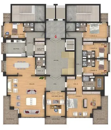 8+ kat planı