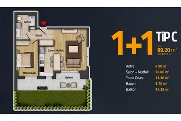 1+1 kat planı