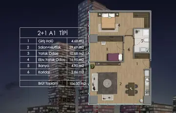 2+1 kat planı