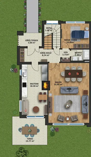 4+1 kat planı