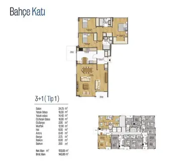 3+1 kat planı