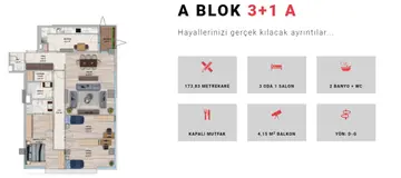 3+1 kat planı