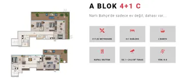 4+1 kat planı