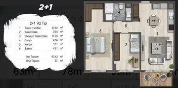 2+1 kat planı