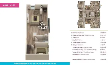 1+1 kat planı