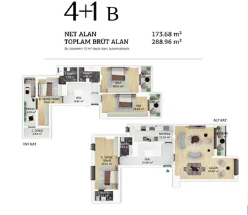 4+1 kat planı