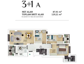 3+1 kat planı