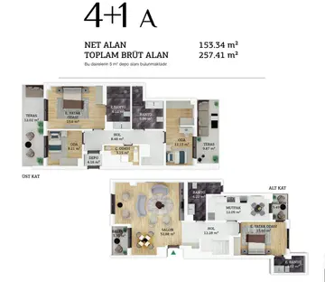 4+1 kat planı