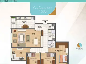 4+1 kat planı
