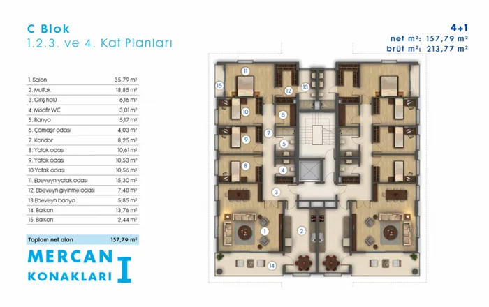 4+1 kat planı