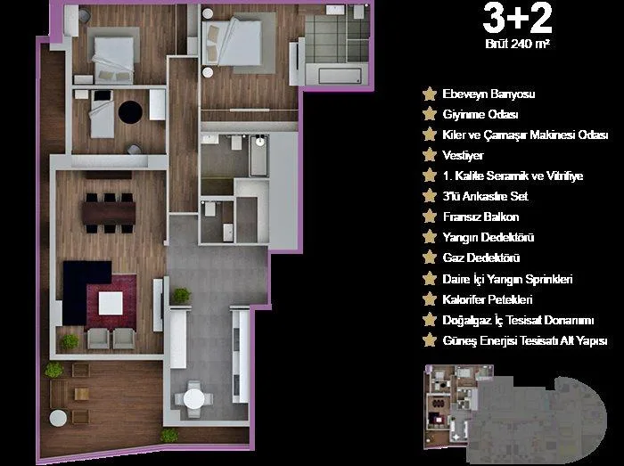 3+2 kat planı