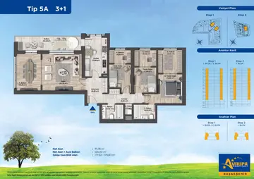 3+1 kat planı