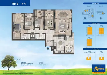 4+1 kat planı