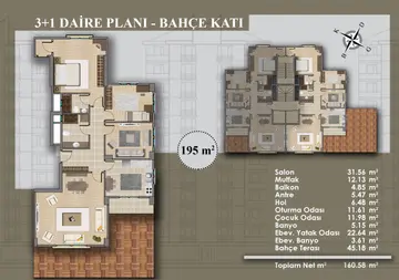 3+1 kat planı