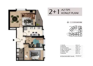2+1 kat planı