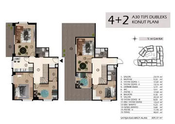 4+2 kat planı