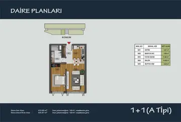 1+1 kat planı
