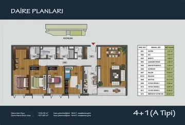 4+1 kat planı