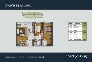 2+1 kat planı