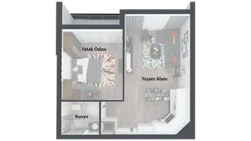 1+1 kat planı