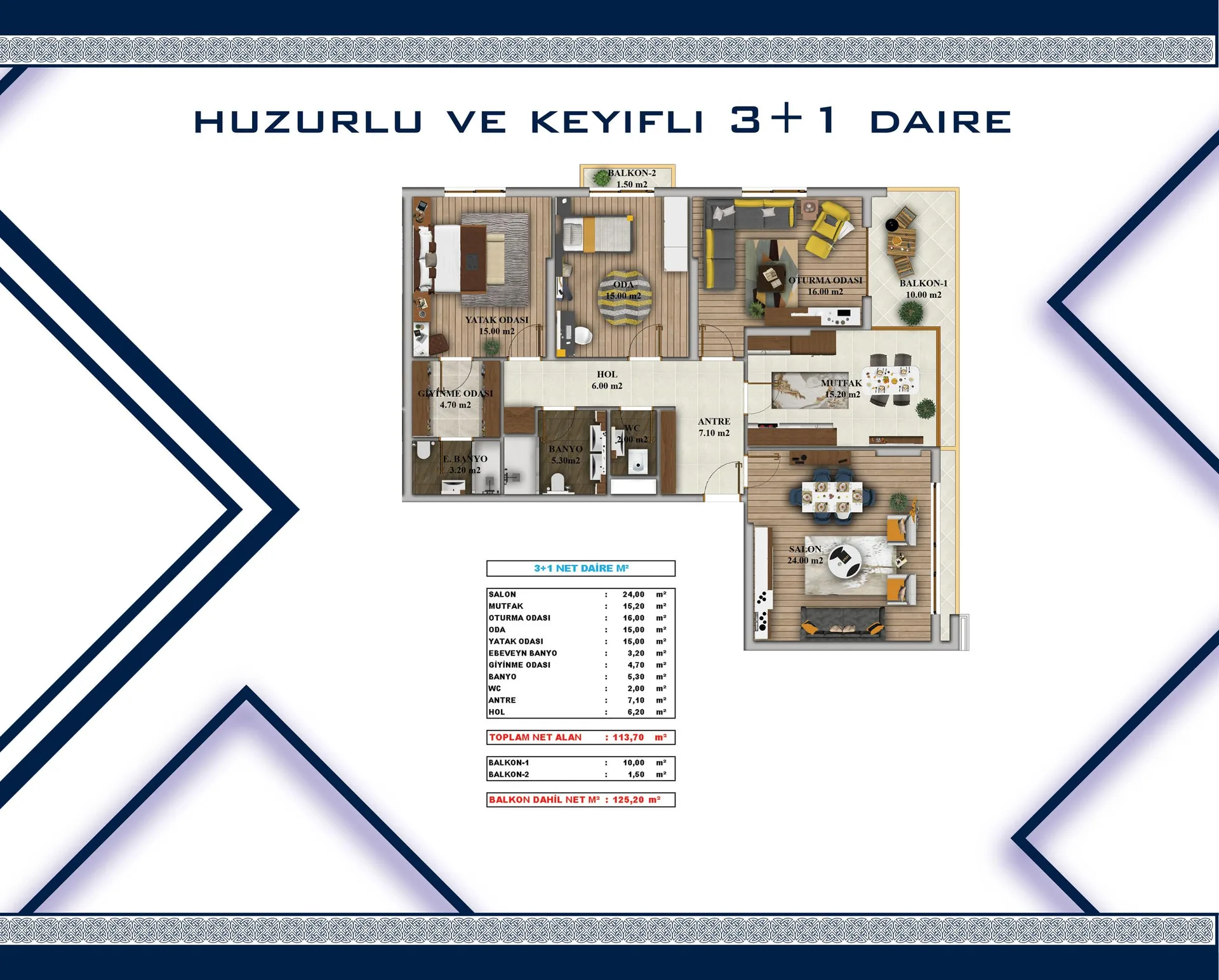 3+1 kat planı