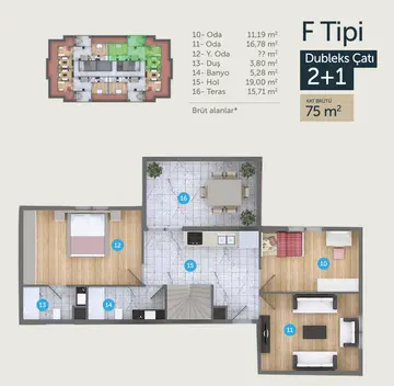2+1 kat planı
