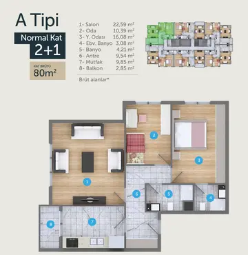 2+1 kat planı