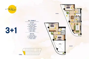 3+1 kat planı