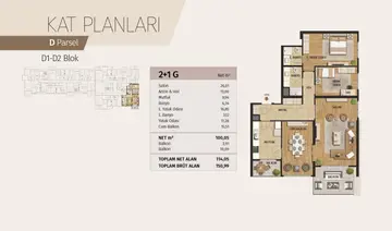 2+1 kat planı