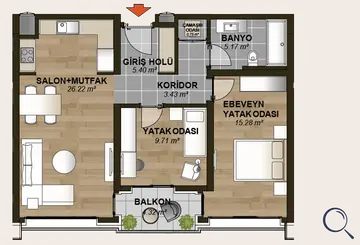 2+1 kat planı