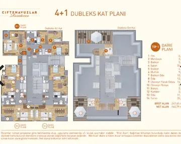 4+1 kat planı