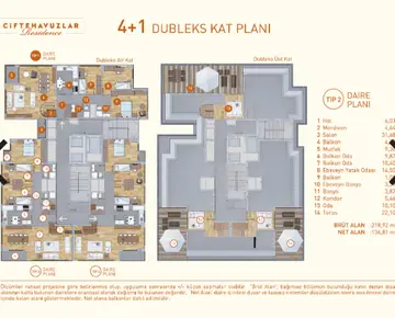 4+1 kat planı