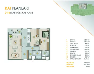 2+1 kat planı