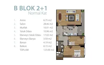 2+1 kat planı