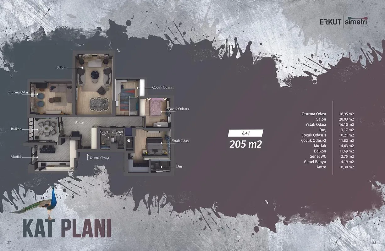 4+1 kat planı