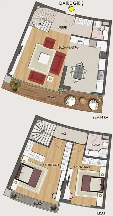 2+1 kat planı