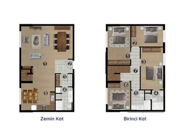 4+1 kat planı