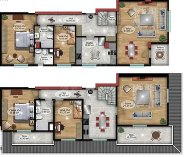 4+2 kat planı