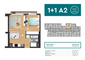 1+1 kat planı