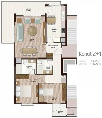 2+1 kat planı