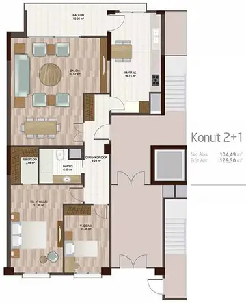 2+1 kat planı