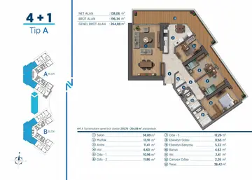 4+1 kat planı